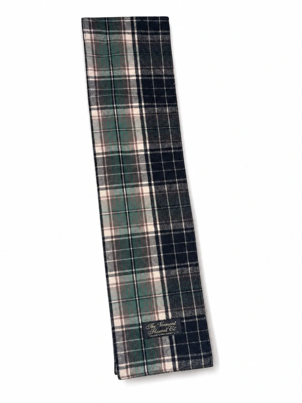 The Vermont Flannel Co Plaid Organic Cotton Flannel Scarf Green Black Unisex